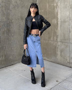 Chaqueta Moto de Imitación Piel Emilia