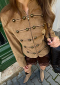 Chaqueta Napoleon entallada Kate en ante sintético