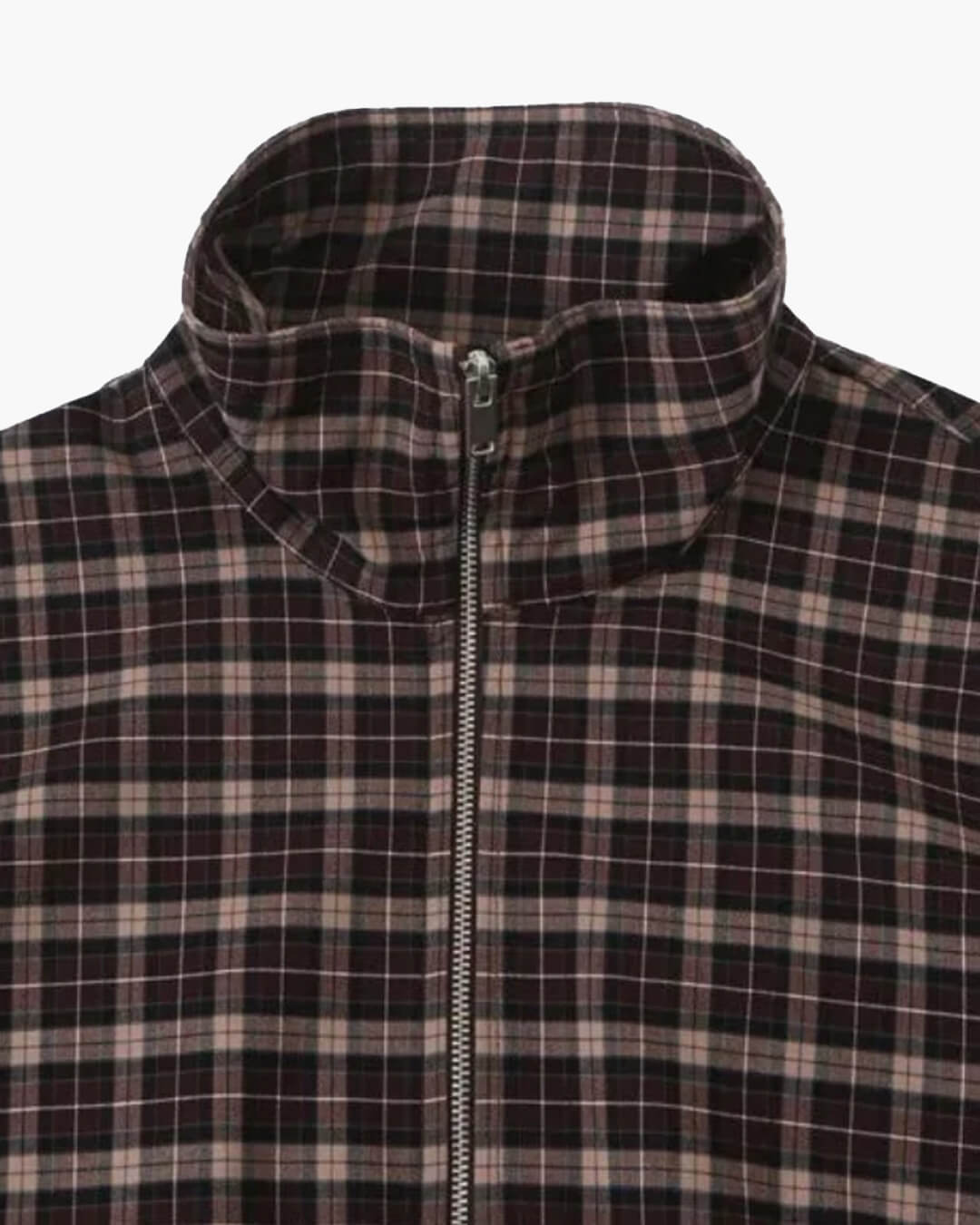 Chaqueta Rose con cremallera alta y cuadros