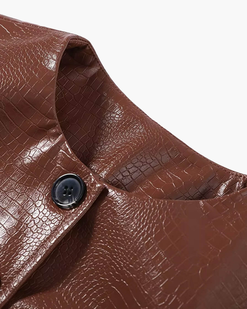Chaqueta Sandra en cuero sintético con grabado cocodrilo