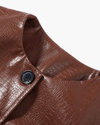 Chaqueta Sandra en cuero sintético con grabado cocodrilo