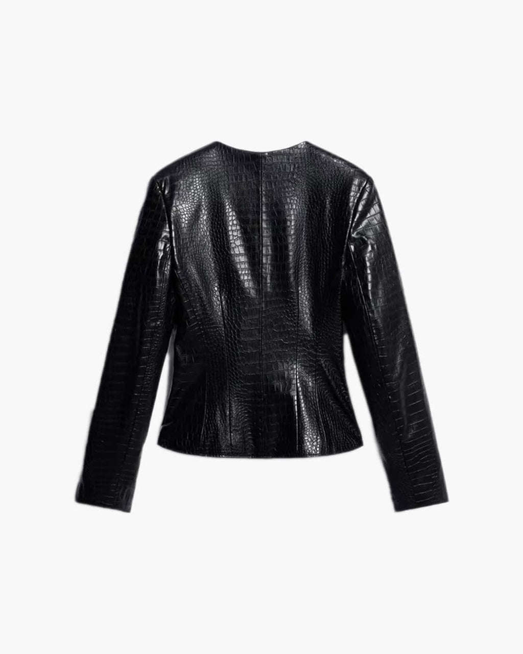 Chaqueta Sandra en cuero sintético con grabado cocodrilo