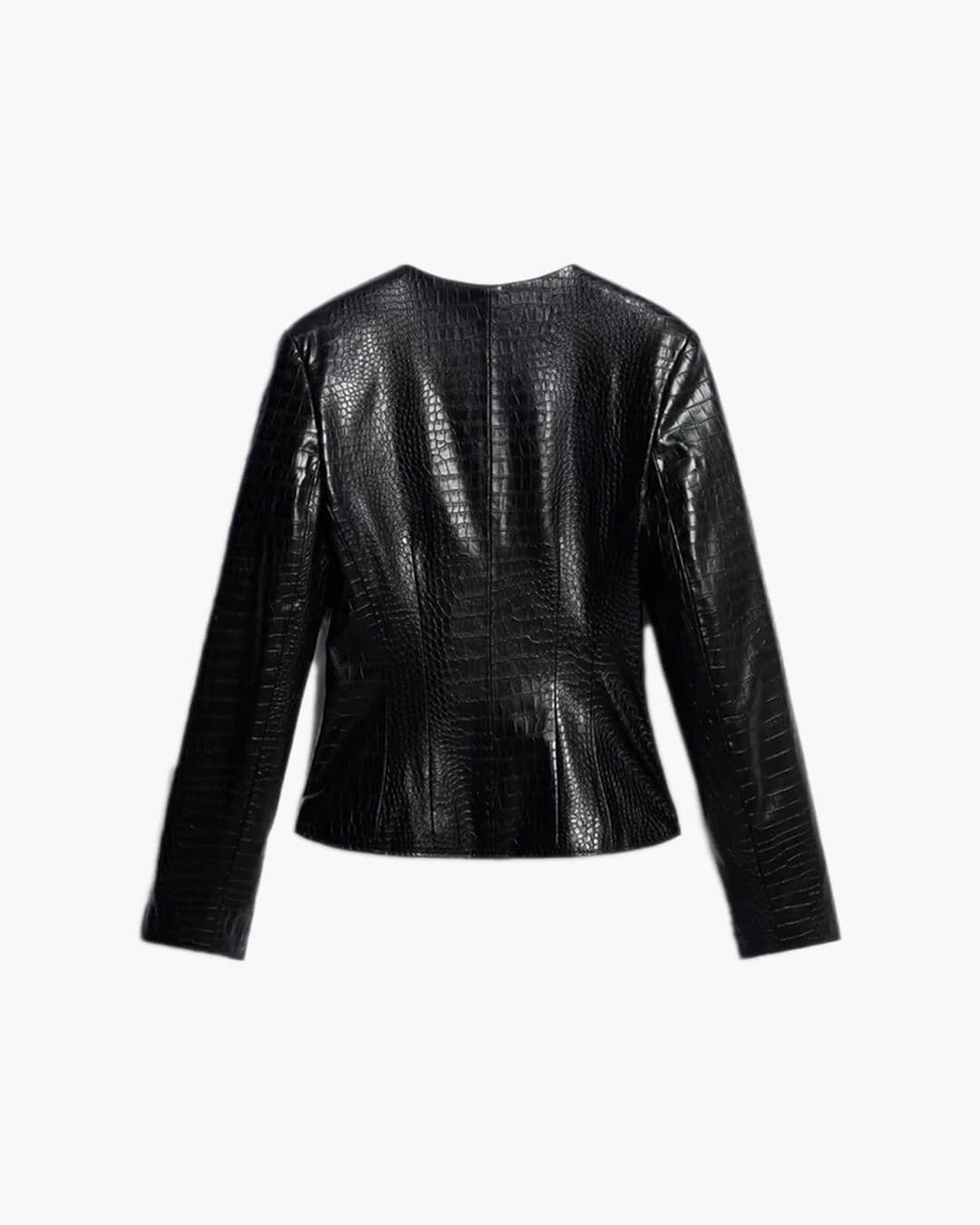 Chaqueta Sandra en cuero sintético con grabado cocodrilo