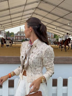 Chaqueta Sara con encaje transparente y parcheado