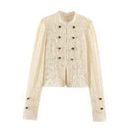 Chaqueta Sara con encaje transparente y parcheado