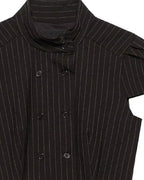 Claudia Blusa Ajustada con Cuello Alto a Cuadros