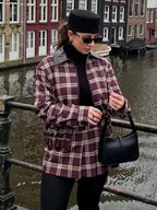 Conjunto Jessica bomber a cuadros y skort