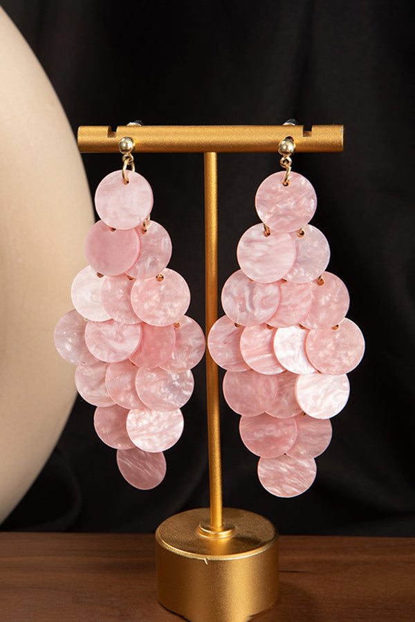Pendientes de Concha con Borlas Estilo Resort, Multicolor