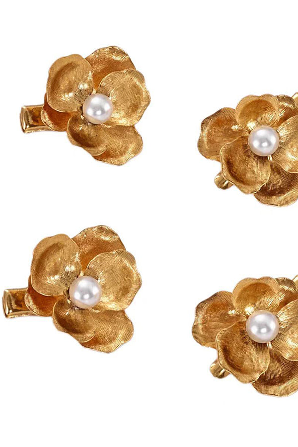 Clip de Pelo con Flor de Perlas Estilo Cortesano Vintage