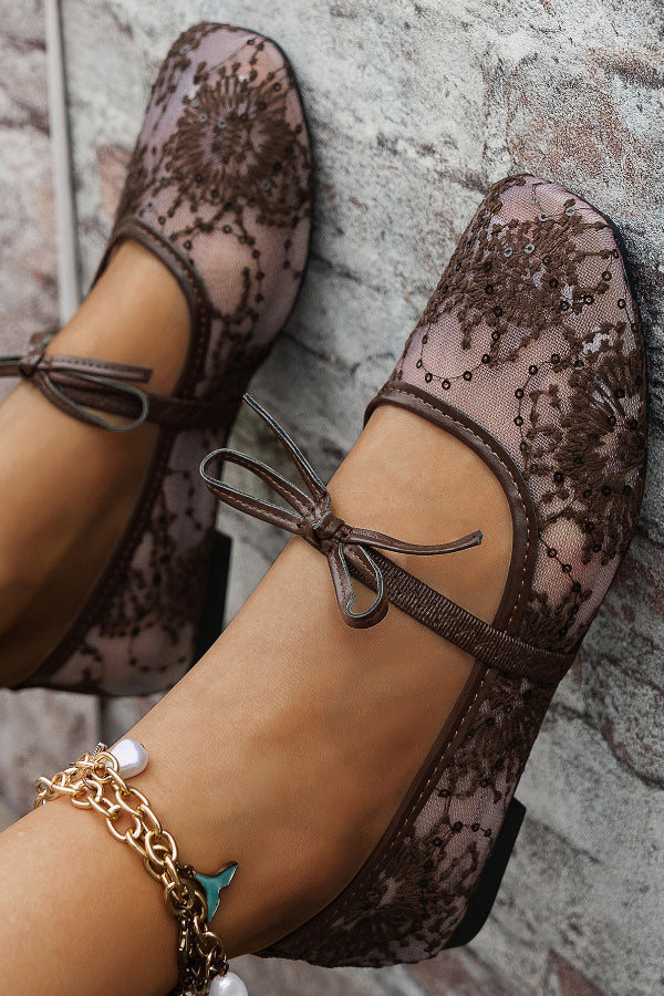 Zapatos Planos Informales con Lentejuelas Bordadas