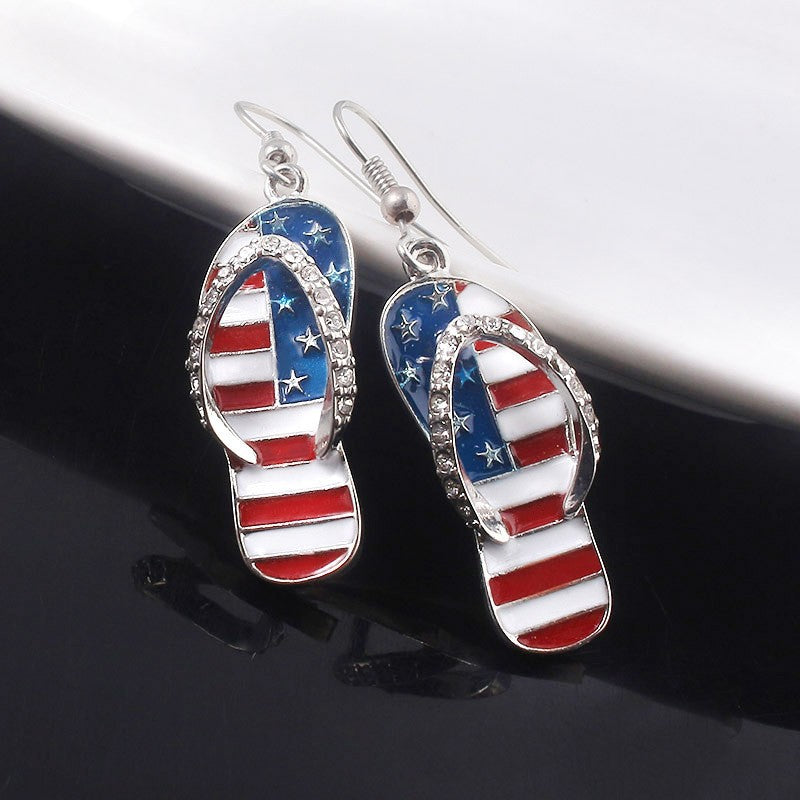 Pendientes del Día de la Independencia con Bandera Americana