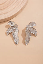 Pendientes de Botón con Forma de Hoja Estilo Vintage