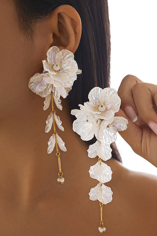 Pendientes de Sirena con Borlas Florales Nacaradas