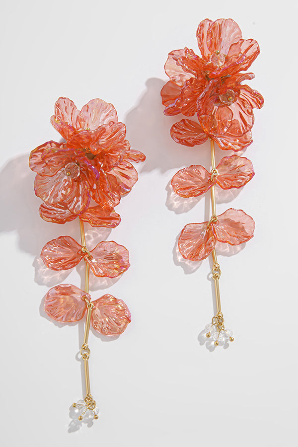 Pendientes de Sirena con Borlas Florales Nacaradas