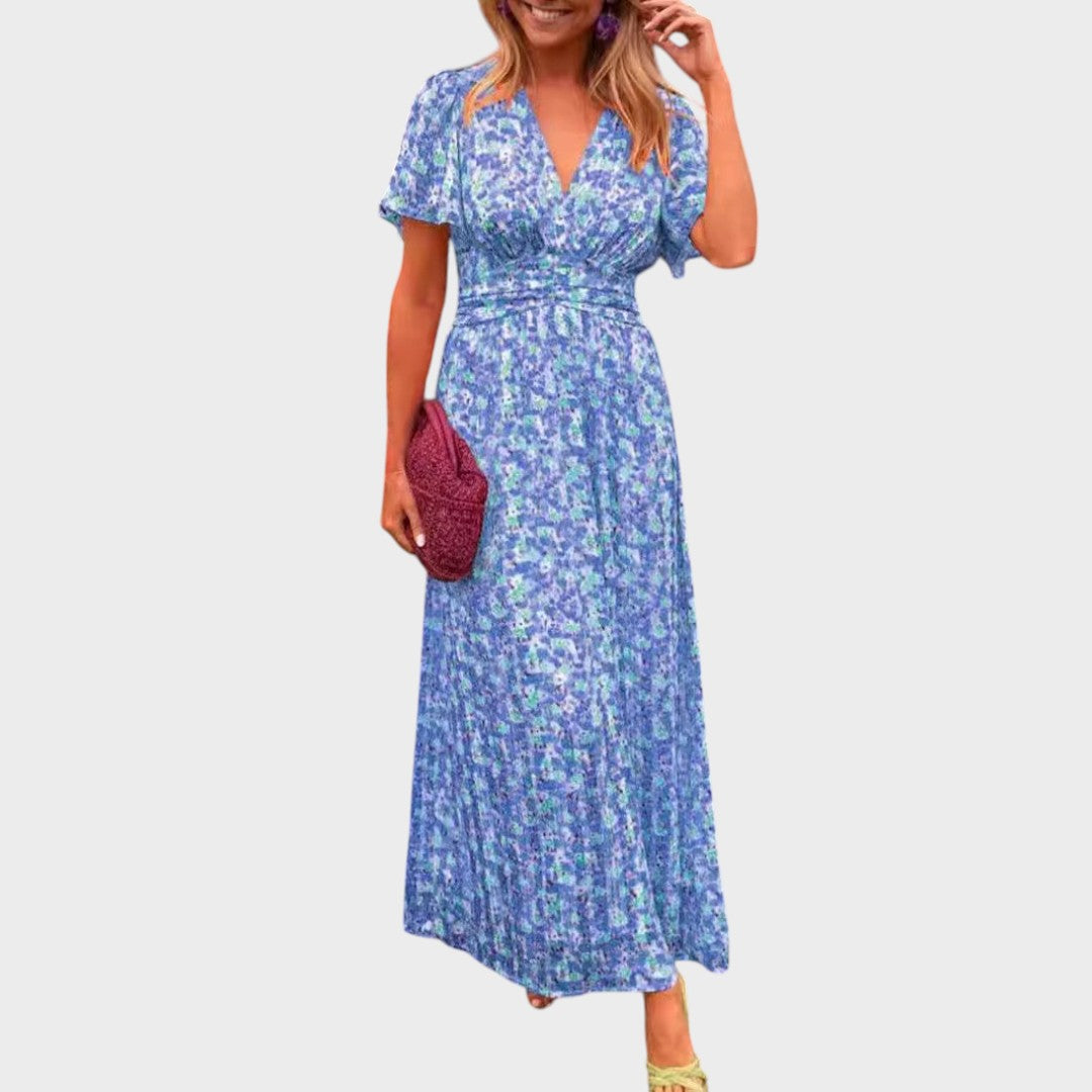Sandrine | Elegant V-Neck Long Dress