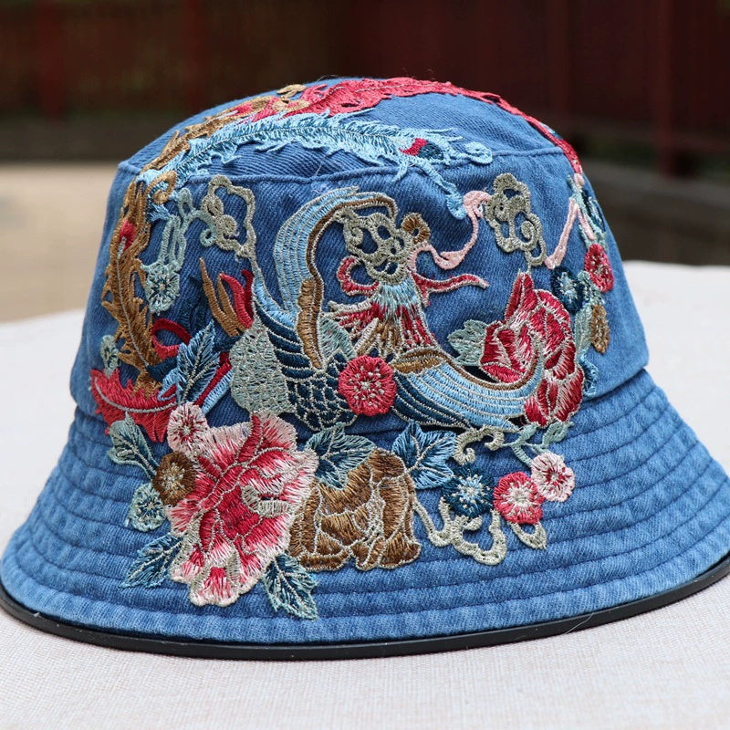 Gorro Cubo Vaquero Bordado de Estilo Étnico