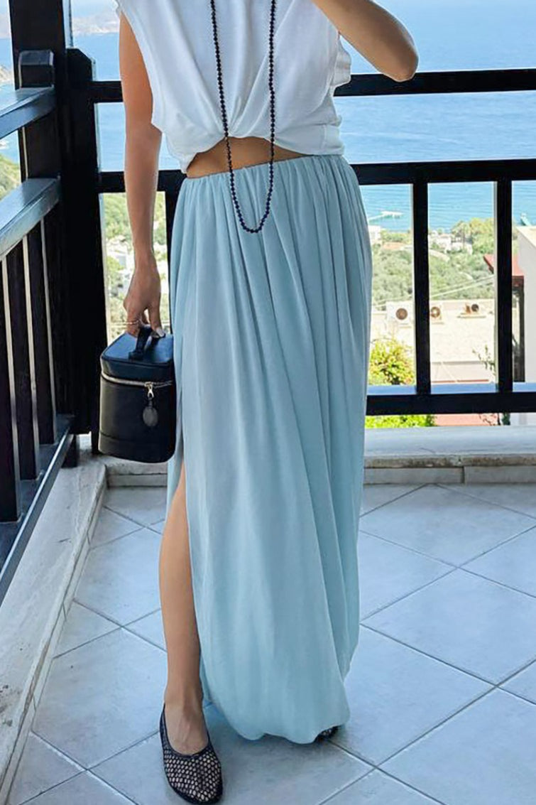 Afroza falda maxi de gasa fluida
