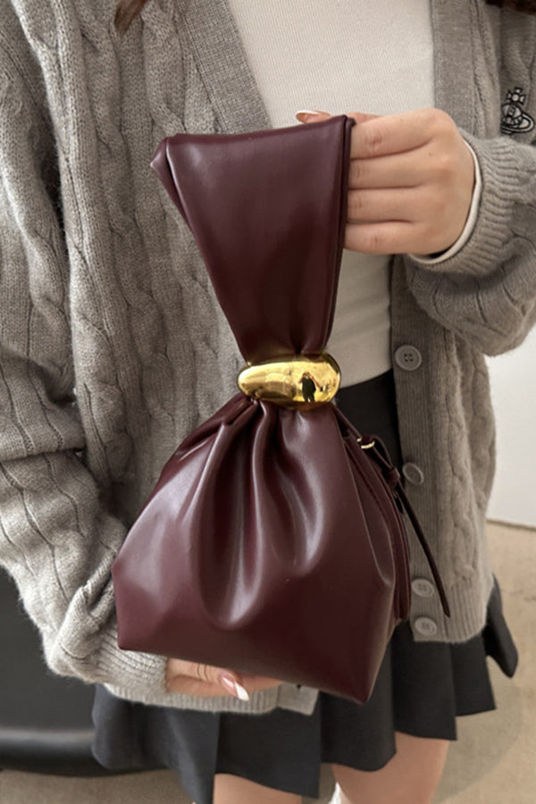 Bolso Cubo Sencillo Plisado Retro