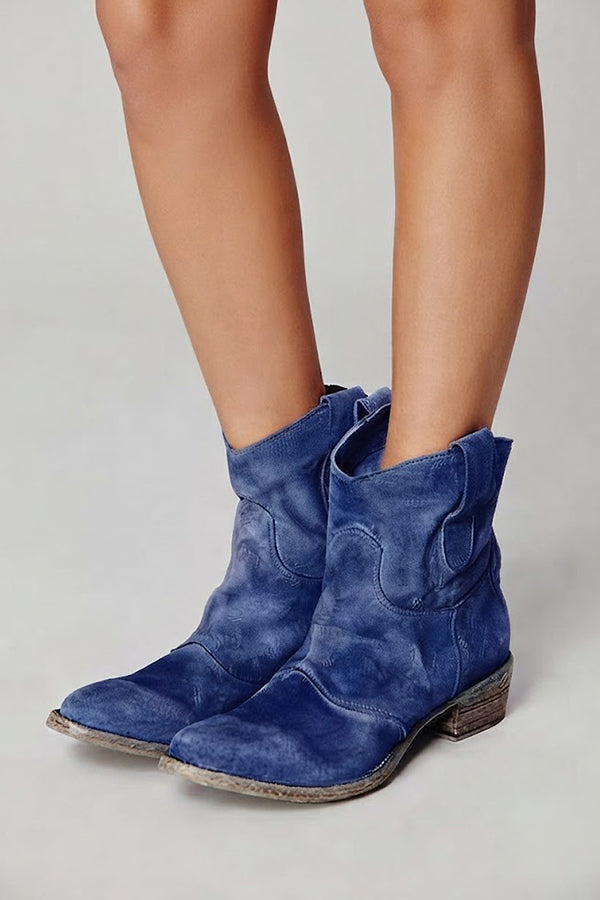 Botines de Ante Sintético con Tacón Bajo