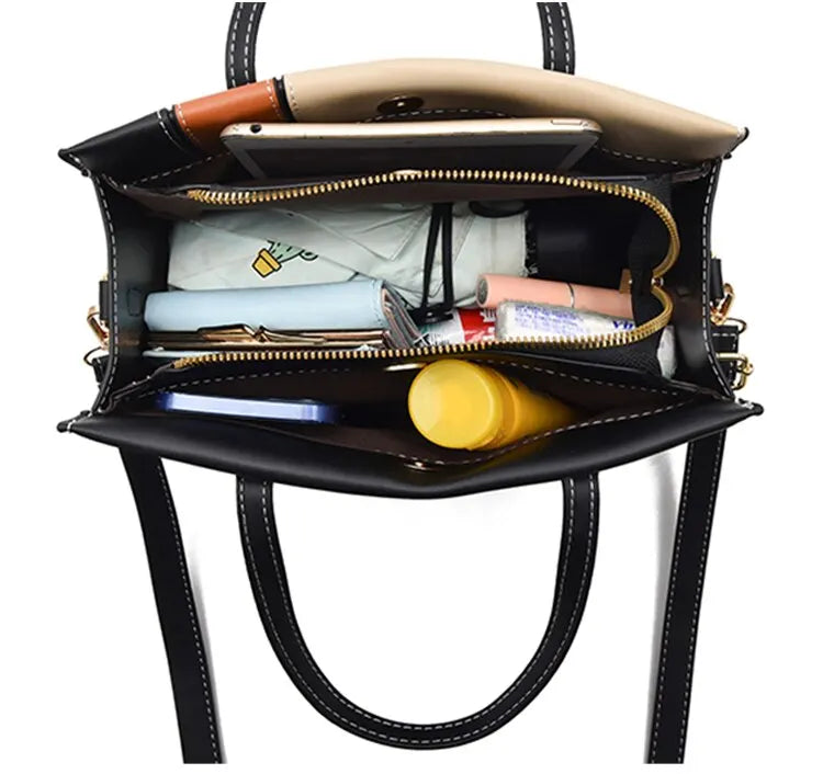 DÉMÉTER - Bolso Grande con Bandolera de Cuero