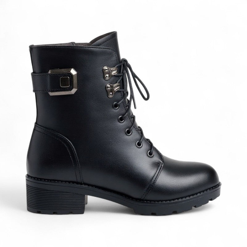 Filly - Botines Negras Forradas de Lana para Mujer