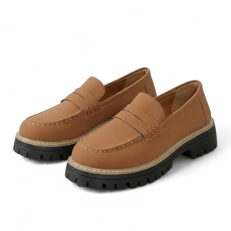 Savyne - Mocasín Mujer de Ante Elegante con Acabado Bicolor