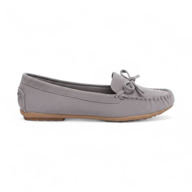 Kaly - Mocasines Mujer De Ante Con Lazo Confort Ligero