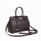 IRVA - Bolso de Piel para Mujer con Bandolera y Cierre Metálico