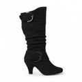 Havya - Botas Altas Negras de Tacón Mujer Estilo Slouch