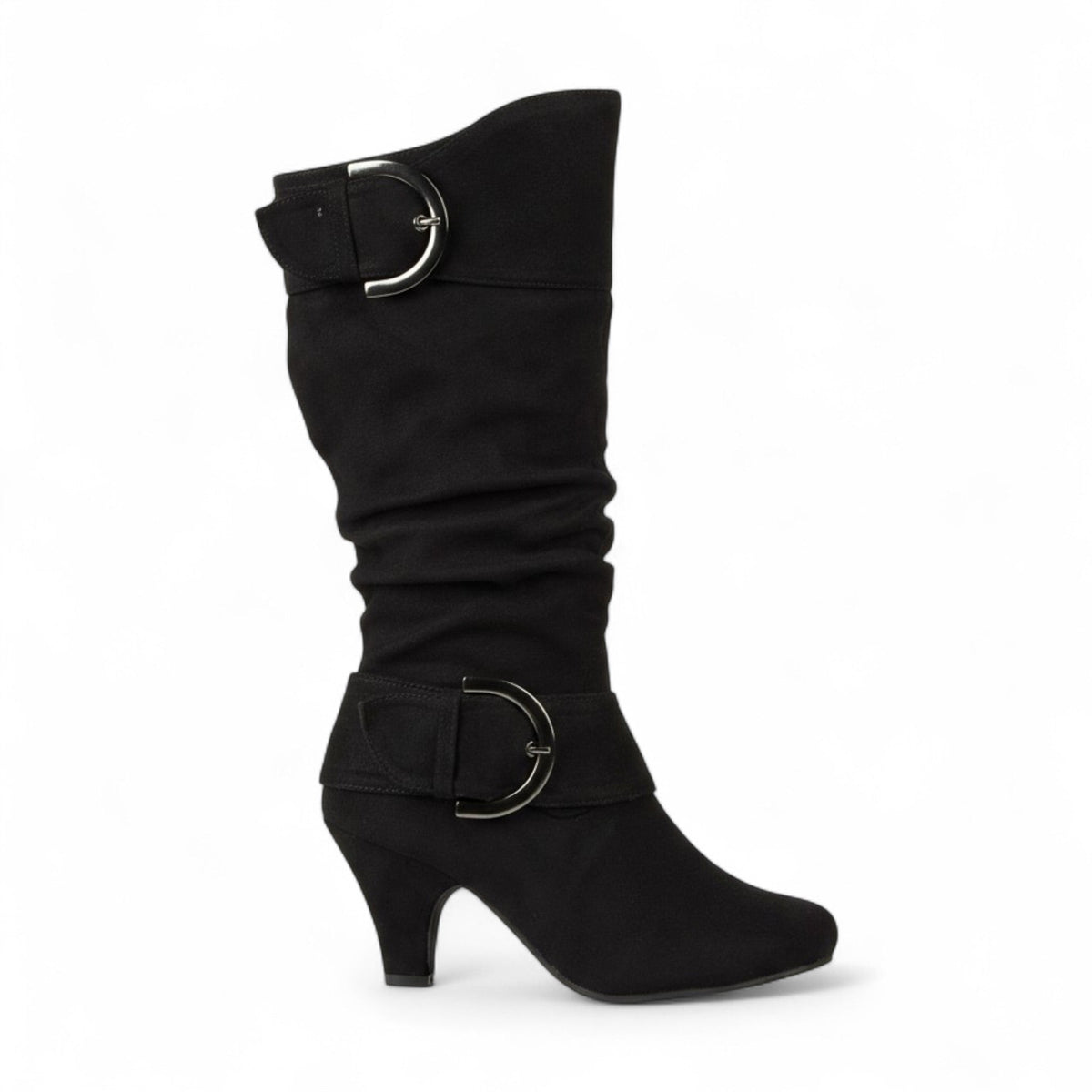 Havya - Botas Altas Negras de Tacón Mujer Estilo Slouch