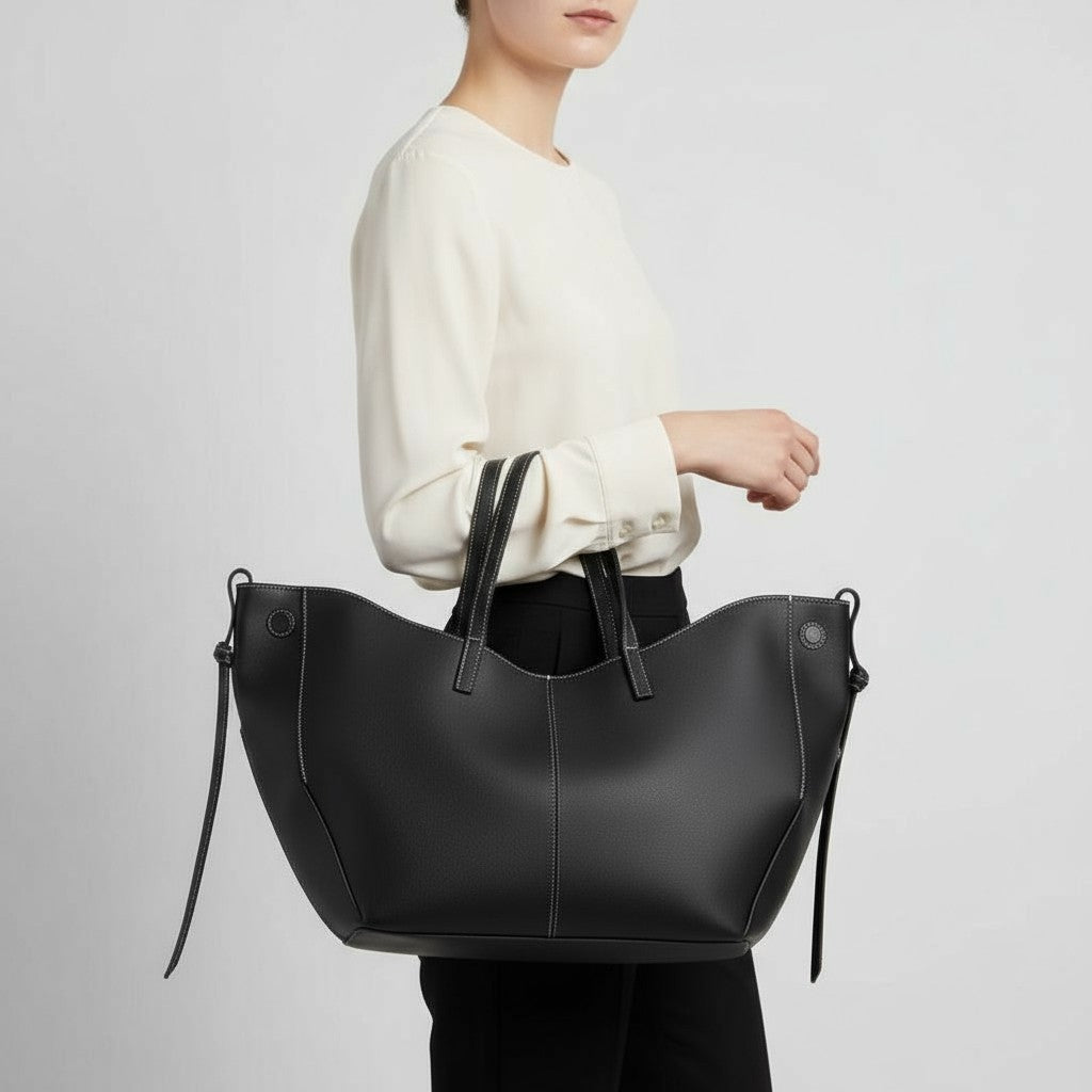 ÉLOISE - Large Engraved Leather Basket Bag