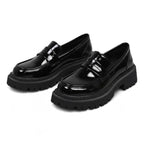 Eliane - Mocasines Mujer Negro Suela de Cuña Y Diseño Minimalista Elegante