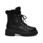 Andra - Botas Forradas Suela Gruesa Punta Redonda de Cordones