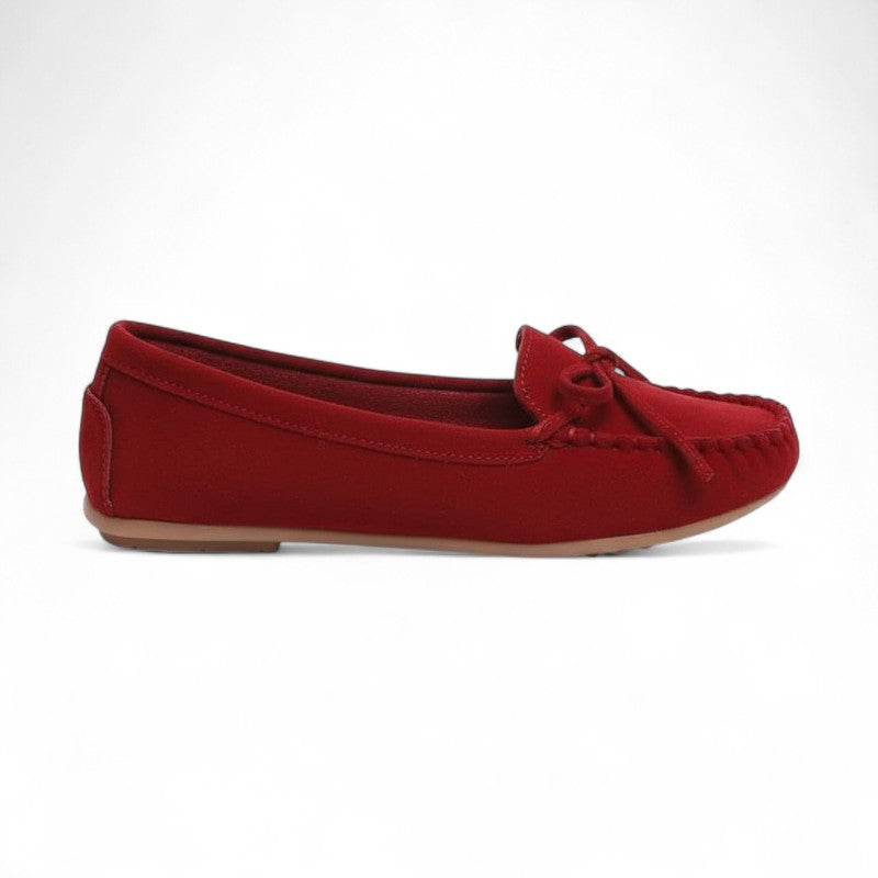 Kaly - Mocasines Mujer De Ante Con Lazo Confort Ligero