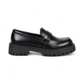 Selena - Mocasín Mujer Negro Mate de Cuña Sencillo y Confortables