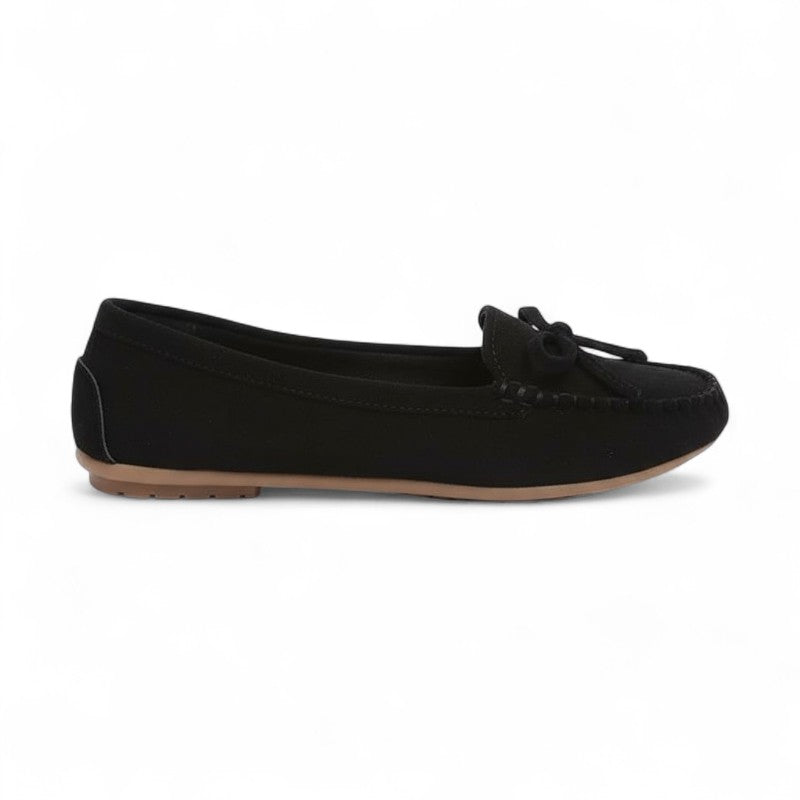 Kaly - Mocasines Mujer De Ante Con Lazo Confort Ligero