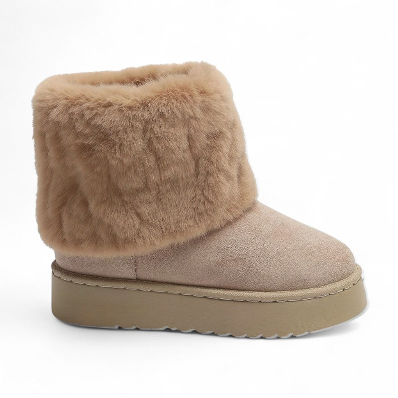 Ava - Botas Forradas con Piel Exterior de Tendencia Invierno Mujer