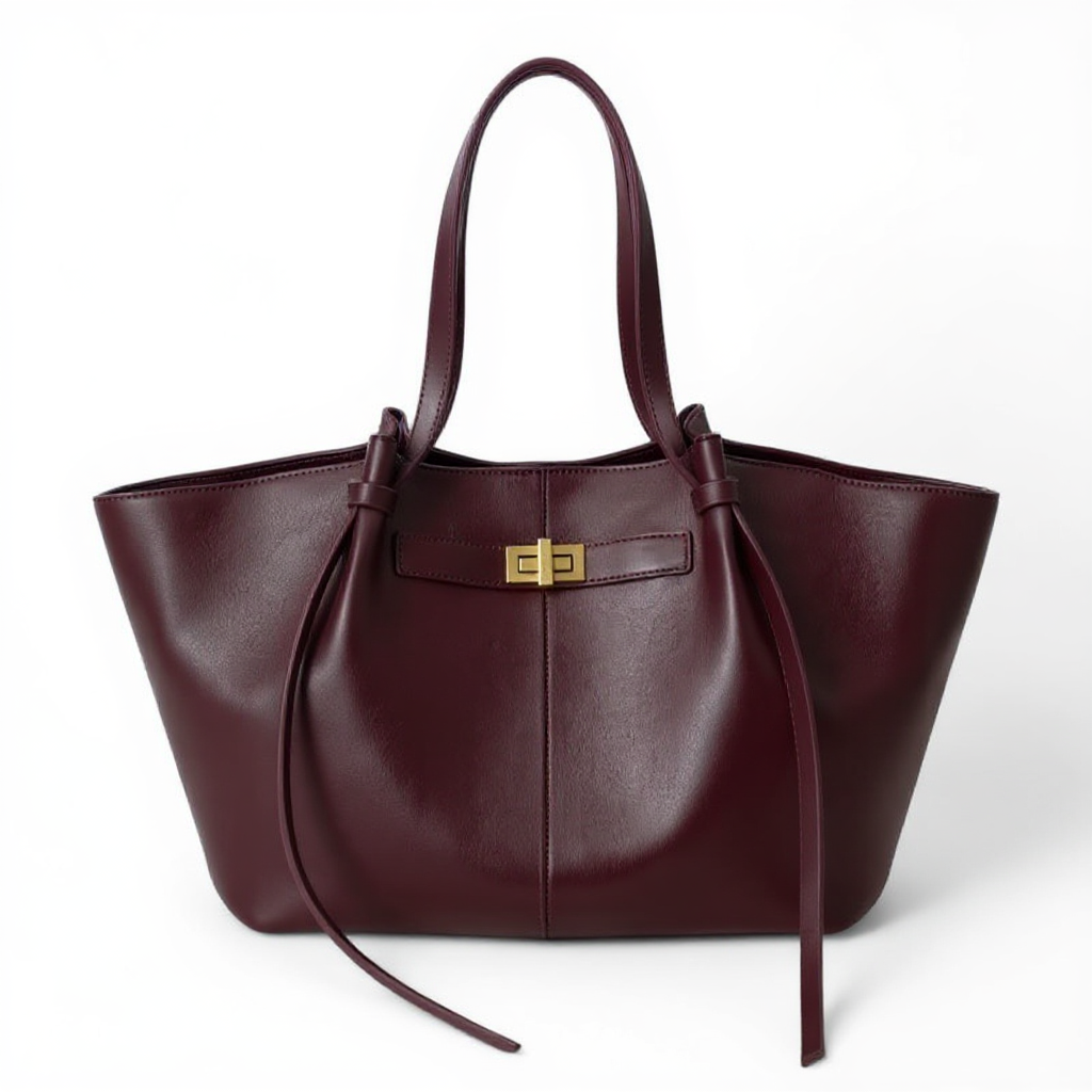 ARYS - Elegant Burgundy Large Capacity Leather Bag for Classes