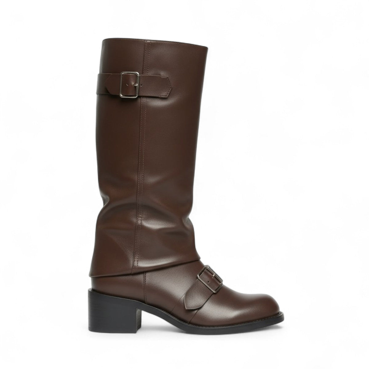 Galys - Bota de Montar Slouch Mujer con Hebillas