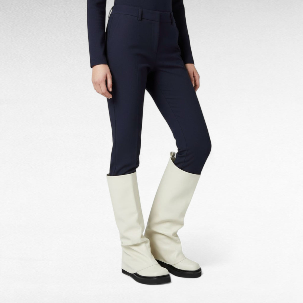 Avyra - Bota Slouch Alta Mujer de Piel