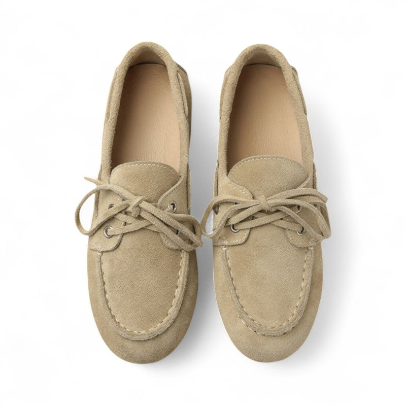 Avy - Mocasín Mujer Plano Estilo Náutico Con Cordones Clásicos Flexible