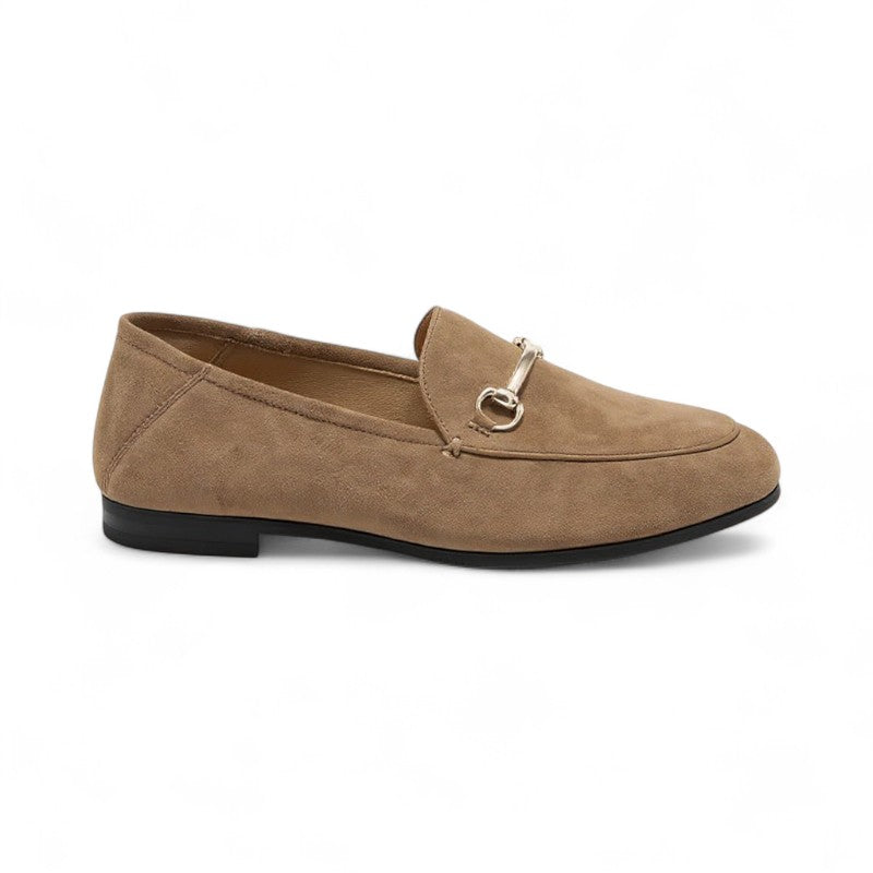Gavy - Mocasín para Mujer de Ante con Acabados de Metal