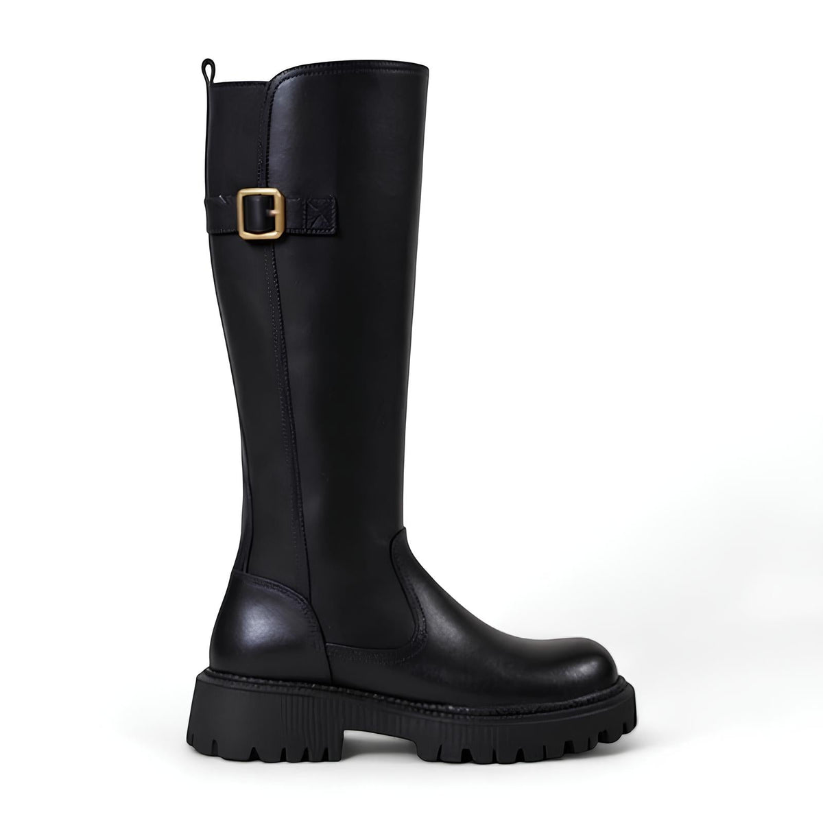 Sally - Botas de Montar Negras Mujer Elegantes de Tira