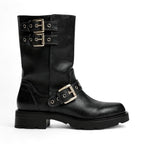 Urys - Botas de Montar Bajas Moteras Mujer Marrón Hebillas Metálicos