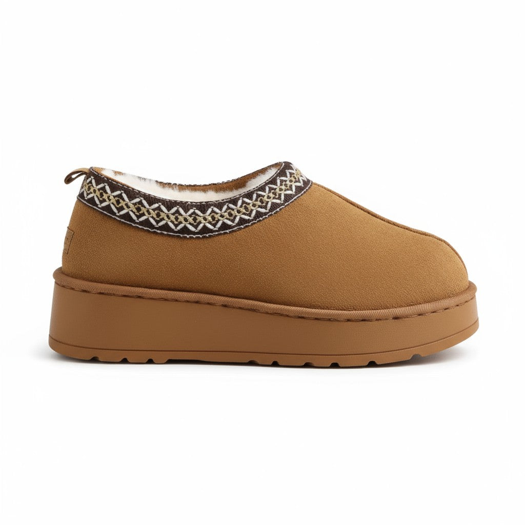Douv - Botas Zapatillas Forradas Cálida de Ante