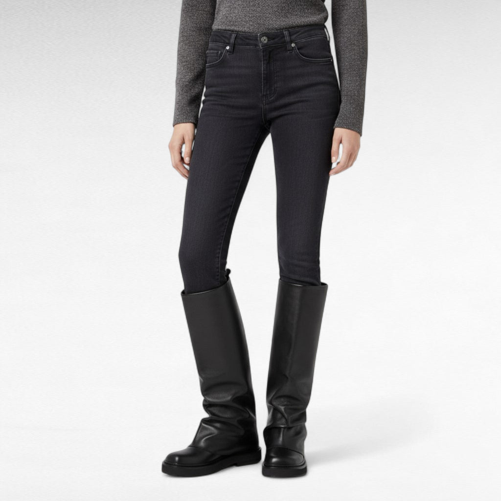 Avyra - Bota Slouch Alta Mujer de Piel