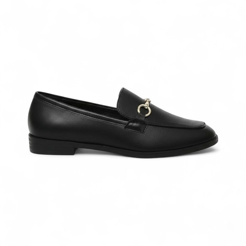Hivy - Mocasines Mujer Flexible Detalle de Bocado Plateado
