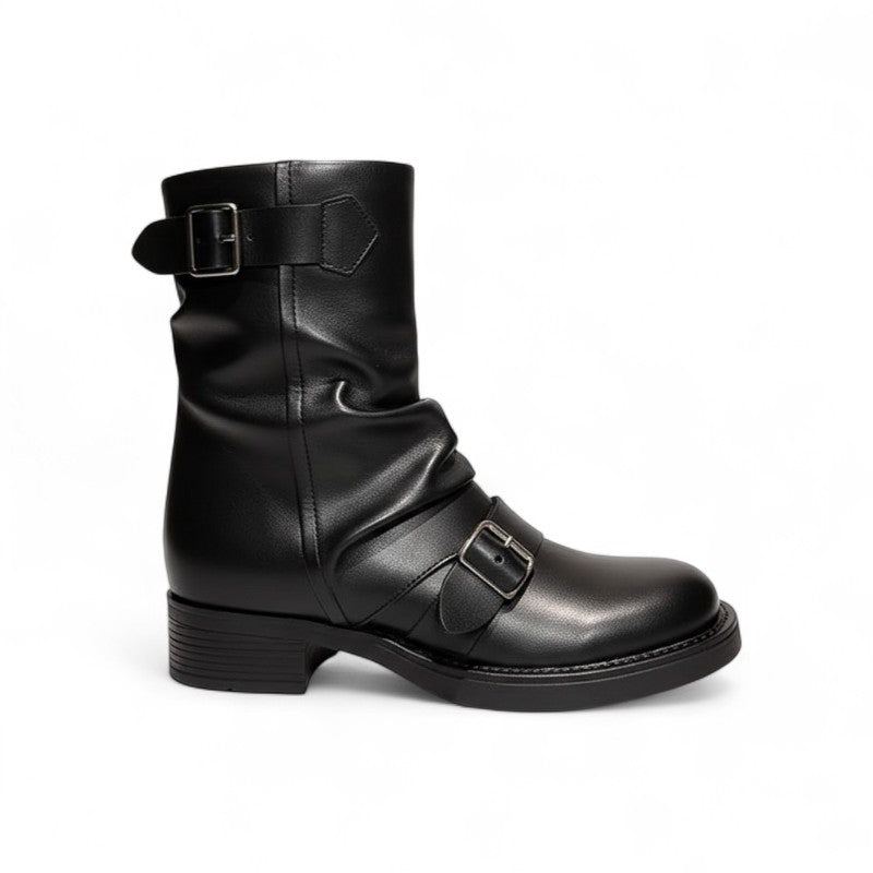Suzy - Botines de Montar Mujer de Hebillas Estilo Motera