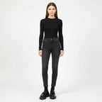Celina - Mocasín Mujer de Charol Negro de Suela Gruesa Y Lazo Chic