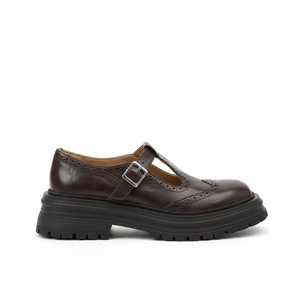 Mary - Mocasín de Piel Vintage de Cuña